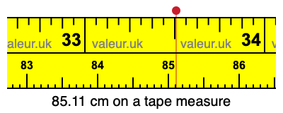 85.11 centimeters on a tape measure