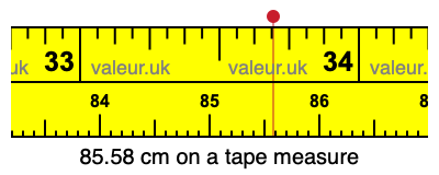 85.58 centimeters on a tape measure