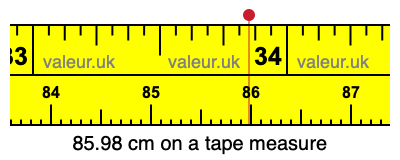 85.98 centimeters on a tape measure