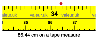 86.44 centimeters on a tape measure