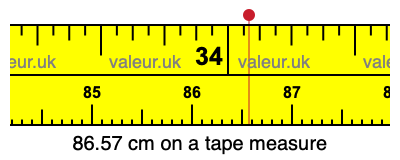 86.57 centimeters on a tape measure