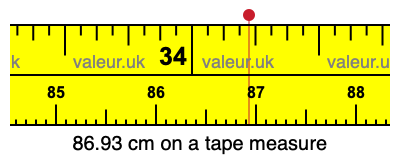86.93 centimeters on a tape measure