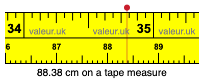 88.38 centimeters on a tape measure