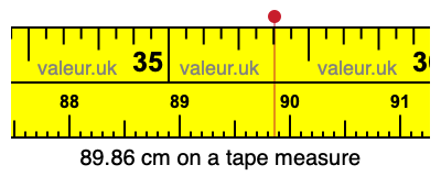 89.86 centimeters on a tape measure
