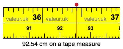 92.54 centimeters on a tape measure