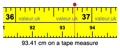 93.41 centimeters on a tape measure
