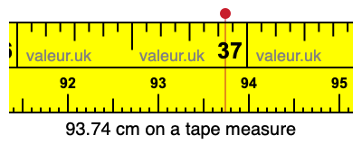 93.74 centimeters on a tape measure