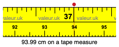 93.99 centimeters on a tape measure