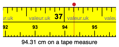 94.31 centimeters on a tape measure