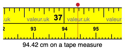 94.42 centimeters on a tape measure