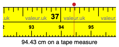 94.43 centimeters on a tape measure
