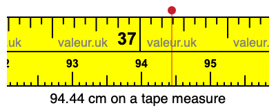 94.44 centimeters on a tape measure