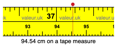 94.54 centimeters on a tape measure