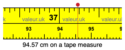 94.57 centimeters on a tape measure