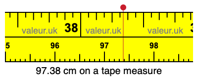 97.38 centimeters on a tape measure