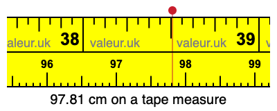 97.81 centimeters on a tape measure