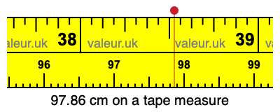 97.86 centimeters on a tape measure