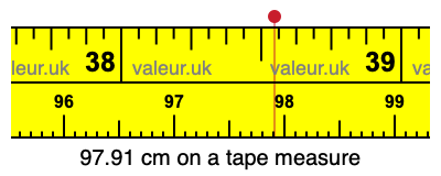 97.91 centimeters on a tape measure