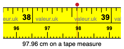 97.96 centimeters on a tape measure