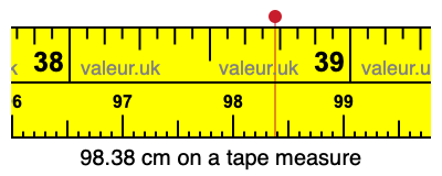 98.38 centimeters on a tape measure