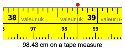 98.43 centimeters on a tape measure