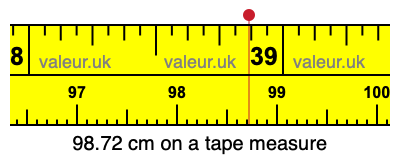 98.72 centimeters on a tape measure