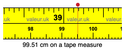 99.51 centimeters on a tape measure