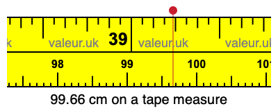 99.66 centimeters on a tape measure