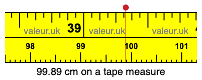 99.89 centimeters on a tape measure