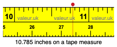 10.785 inches on a tape measure