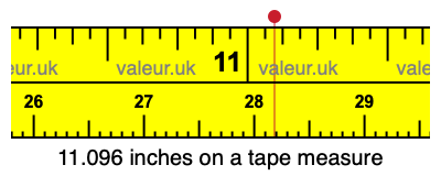 11.096 inches on a tape measure