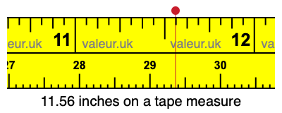 11.56 inches on a tape measure