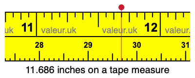 11.686 inches on a tape measure