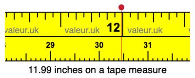 11.99 inches on a tape measure