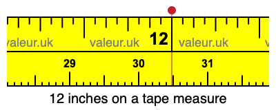12 inches on a tape measure