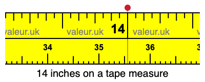 14 inches on a tape measure