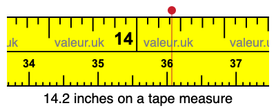 14.2 inches on a tape measure