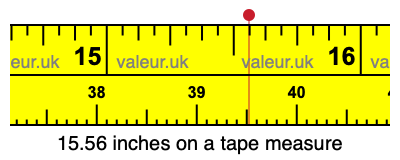 15.56 inches on a tape measure 15.56 inches on a tape measure