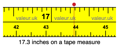 17.3 inches on a tape measure