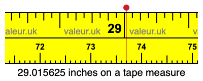 29.015625 inches on a tape measure