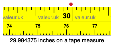 29.984375 inches on a tape measure