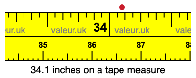 34.1 inches on a tape measure 34.1 inches on a tape measure
