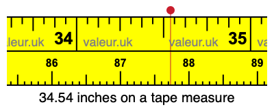 34.54 inches on a tape measure 34.54 inches on a tape measure