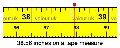 38.56 inches on a tape measure
