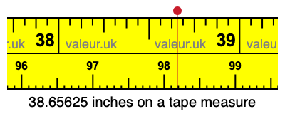 38.65625 inches on a tape measure