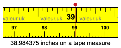 38.984375 inches on a tape measure