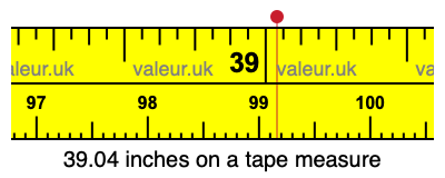 39.04 inches on a tape measure