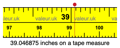 39.046875 inches on a tape measure