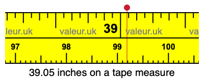 39.05 inches on a tape measure