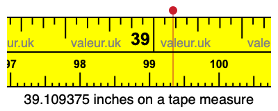 39.109375 inches on a tape measure